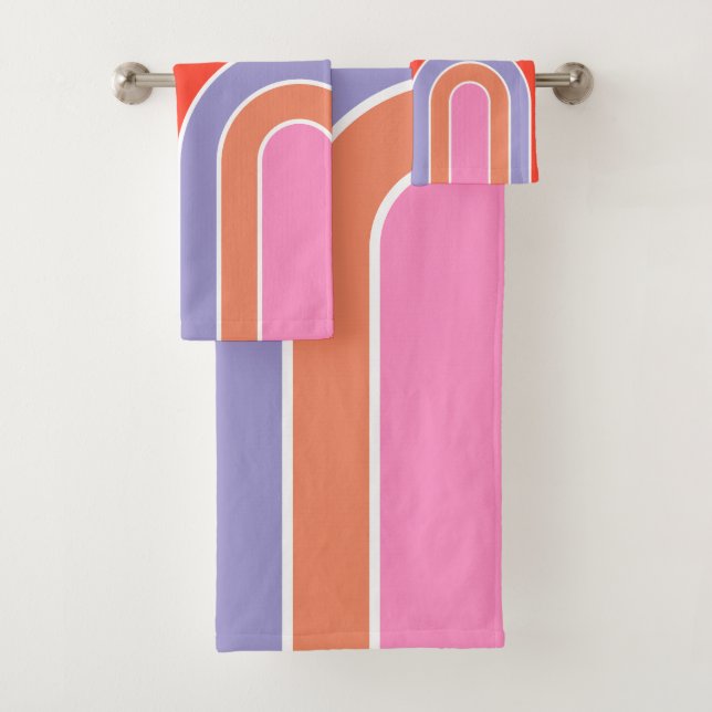 Rosa Regenbogen Badhandtuch Set (Insitu)
