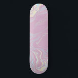 Rosa Regenbogen Flüssige Textur Skateboard<br><div class="desc">Einfache rosa Regenbogen moderne flüssige Textur.</div>