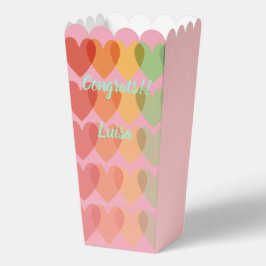 Rosa Regenbogen Herz farbenfrohe Muster Moderne Geschenkschachtel