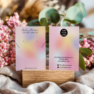 rosa Regenbogen-Holografie-Halsketten-Ohrringe-Dis