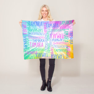 Rosa Regenbogen Mädchen Niedlicher Personalisierte Fleecedecke