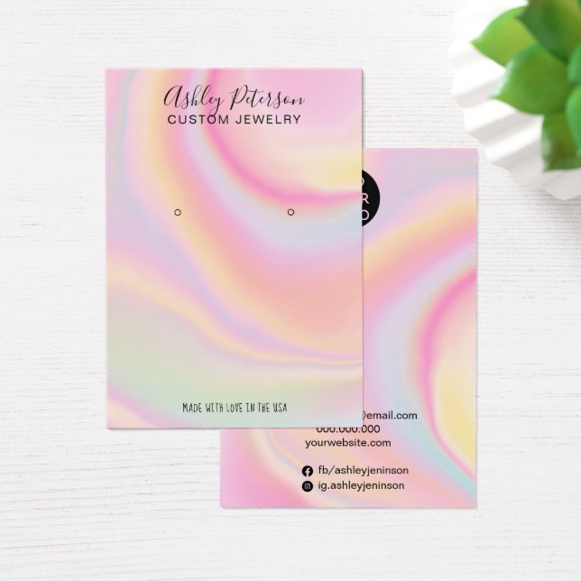 Rosa Regenbogen-Ohrringe (Schreibtisch)