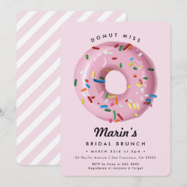 Rosa Regenbogen Sprinkle Donut Brautparty Einladung
