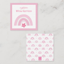 Rosa Regenbogen und Blume Geschenkverpackung Mitteilungskarte
