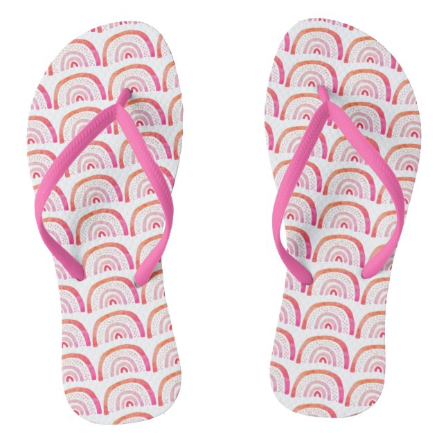 Rosa Regenbogenmuster Flip Flops (Fußbett)