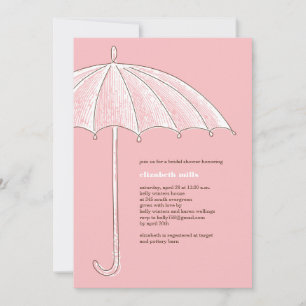 Rosa Regenschirmdusche Party Einladungen