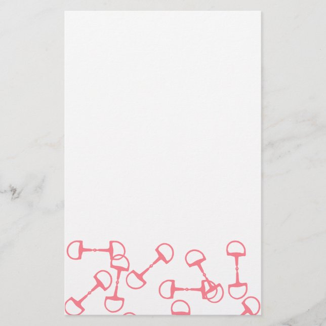 Rosa Reitpferde Bits Briefpapier (Vorderseite)