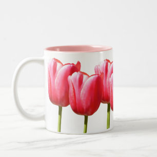Rosa reizende Tulpe-Blüte Zweifarbige Tasse