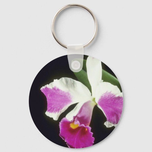 Rosa Remo Prada "Crown" (Laeliocattelaya) Blume Schlüsselanhänger (Vorderseite)