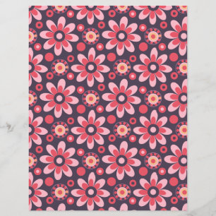Rosa Retro-Blume-Muster, doppeltes Scrapbook