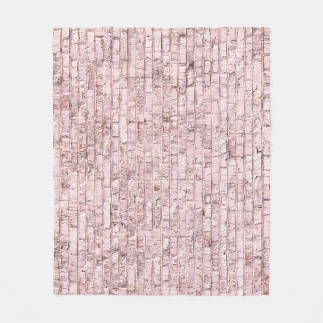Rosa Retro Brick: Abstrakt gesättigt Fleecedecke (Vorderseite)