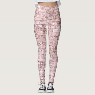 Rosa Retro Brick: Abstrakt gesättigt Leggings