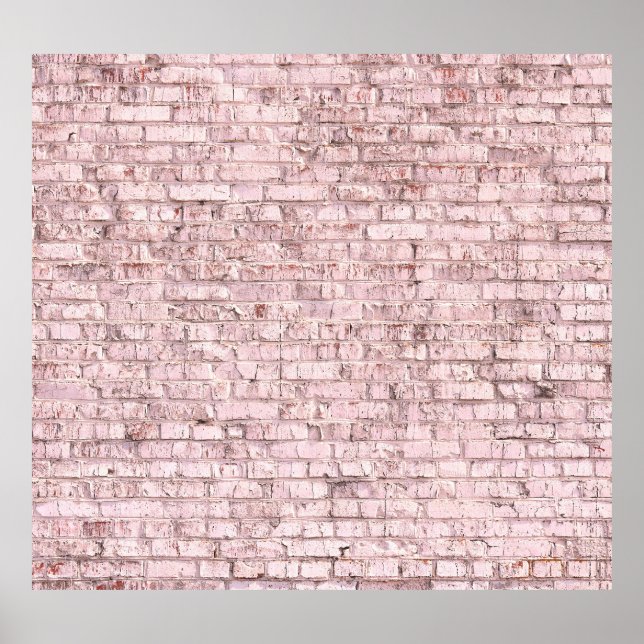 Rosa Retro Brick: Abstrakt gesättigt Poster (Vorne)