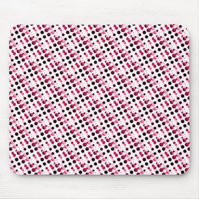 Rosa Retro Bubbles Mousepad (Vorne)