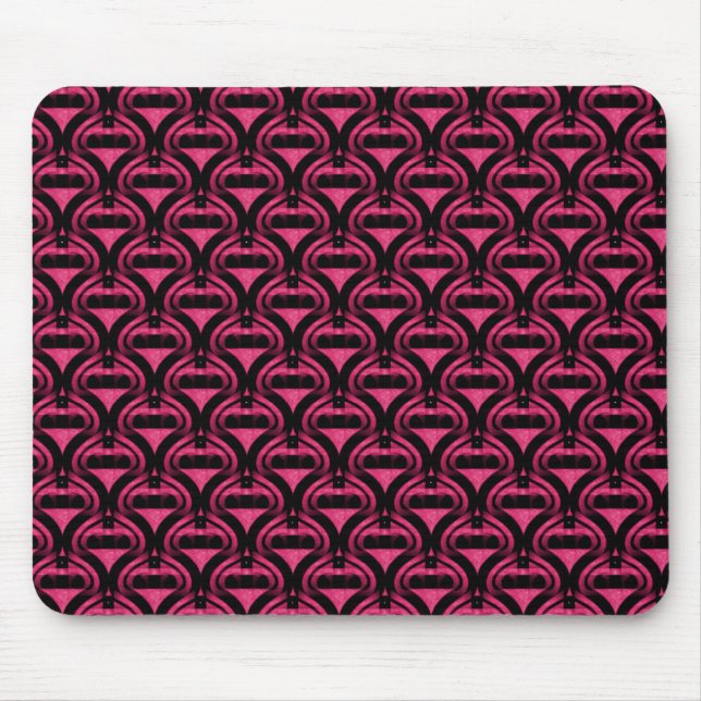 Rosa Retro Coole Mousepad (Vorne)