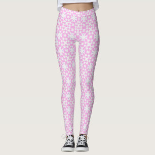 Rosa Retro-Daisy-Muster-Leggings Leggings