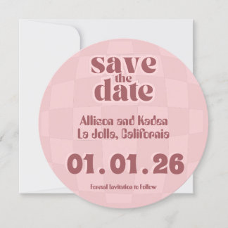 Rosa Retro Disco Wedding - Save the Date Einladung