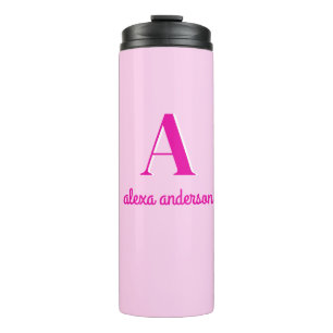 Rosa Retro Dolgramm Thermosbecher