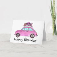 Rosa Retro Fiat 500 Geburtstag