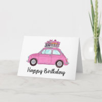 Rosa Retro Fiat 500 Geburtstag