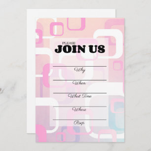 Rosa Retro-Füllung in mehrfacher Aufforderung Einladung