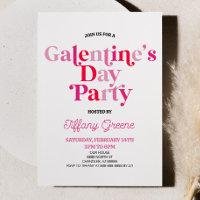 Rosa Retro-Galentine-Valentinstag-Party
