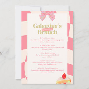 Rosa Retro Galentine's Brunch Menu Card Feiertagskarte