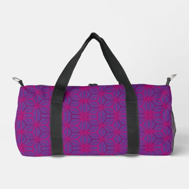 Rosa retro geometrisches Muster  Duffle Bag (Vorderseite)