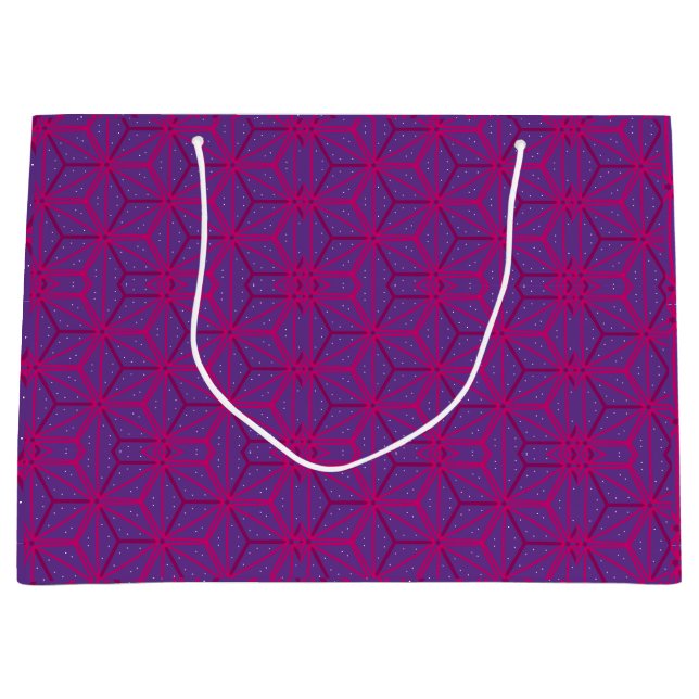 Rosa retro geometrisches Muster  Große Geschenktüte (Vorderseite)