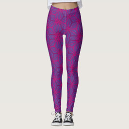 Rosa retro geometrisches Muster Leggings