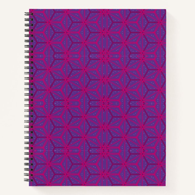 Rosa retro geometrisches Muster  Notizbuch (Vorderseite)