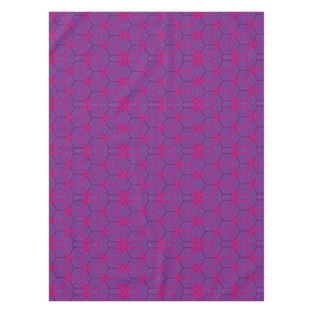 Rosa retro geometrisches Muster  Tischdecke (Vorderseite)