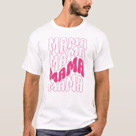 Rosa Retro Groovy Niedlich Mama Mütter Tag Mama Tri-Blend Shirt