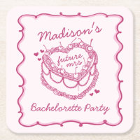 Rosa Retro Herz Coquette Cherry Cake Bachelorette