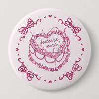 Rosa Retro Herz Coquette Cherry Cake Bridal Showe