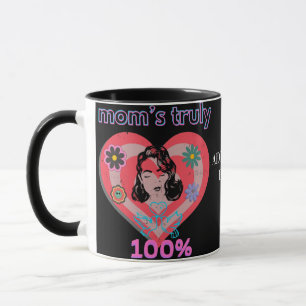 Rosa Retro Herz Mama Mama Mama Vintag Tasse