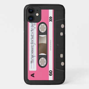Rosa Retro-Kassettenhülle mit individuellem Aufdru Case-Mate iPhone Hülle