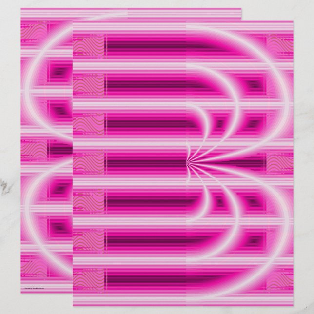 Rosa Retro-Kathedral-Schreibpapier 2-seitige Seite (Vorne/Hinten)