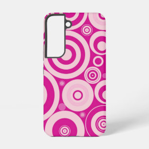 Rosa Retro-Kreismuster Samsung Galaxy Hülle