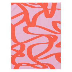 Rosa Retro Linien Moderne Abstrakte Pinselformen Tischdecke