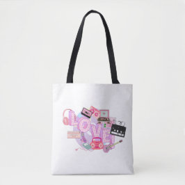Rosa Retro-LOVE-Tasche – 90er Hits & Frühe 2000er 