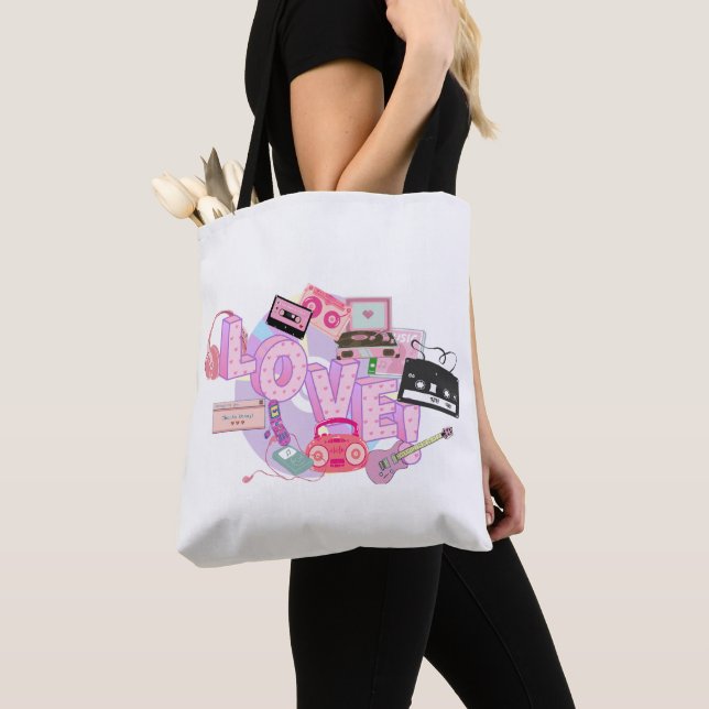 Rosa Retro-LOVE-Tasche – 90er Hits & Frühe 2000er  (Von Nahem)