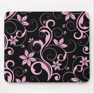 Rosa Retro modernes Blumenmuster elegantes Mousepad