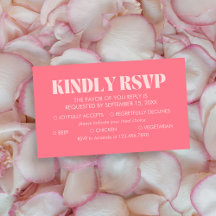 Rosa Retro Modernes Foto Hochzeitskarte RSVP