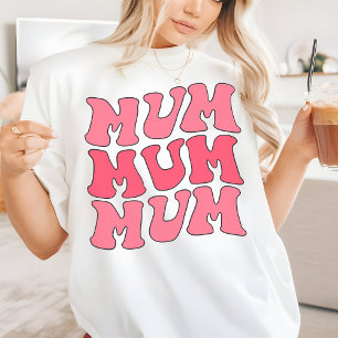 Rosa Retro Mum Shirt, Geburtstagsgeschenk für Mama T-Shirt