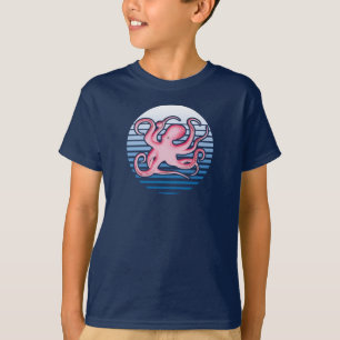 Rosa Retro Octopus T - Shirt