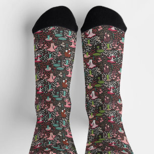 Rosa Retro-Pilz Socken