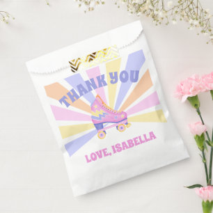 Rosa Retro Roller Skate Geschenktütchen