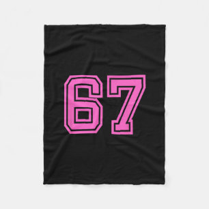Rosa Retro-Sportteam-Nummer #67 Fleecedecke