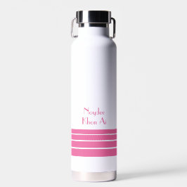 Rosa Retro-Streifen und minimalistischer Text Trinkflasche